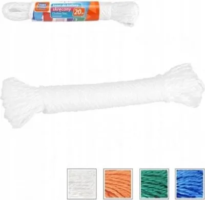 Zdjęcie produktu dla Sznurek do bielizny Linka plastik mix kolorów 1 szt.