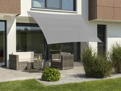 Immagine prodotto di Tenda da sole Schneider, modello Lanzarote, colore grigio argento, forma quadrata, dimensioni 360 x 360 cm, codice prodotto 244-14, materiale: poliestere, peso: 1,3 kg