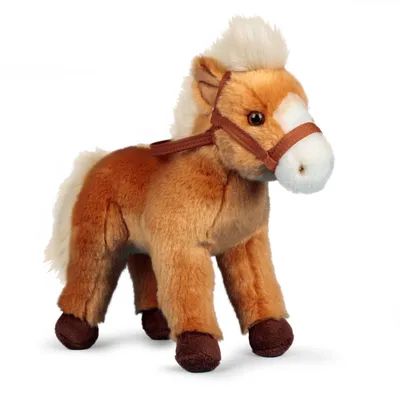 Produktbild von Realistisches Plüschpferd hellbraun 27 cm Kuscheltier für Kinder und Erwachsene