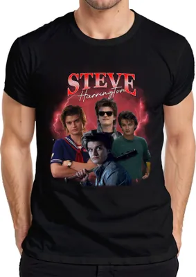 Produktbild von Steve Harrington Stranger Serienfan Geschenk Babysitter Hawkins Herren T-Shirt, Schwarz, M