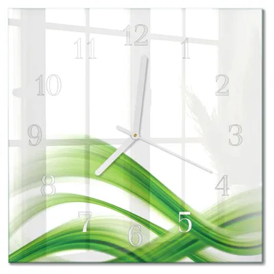 Produktbild von Tulup Glasuhr Wanduhr Küchenuhr Echt-Glas 30x30 cm Modern Dekorativ Geräuschlos Weiße Zeiger - Abstrakte Welle