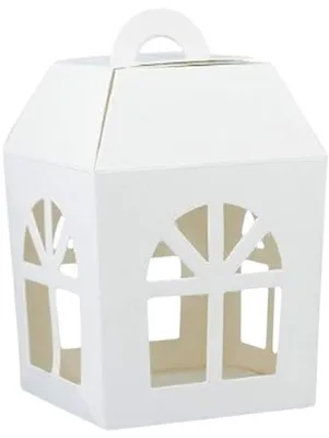Produktbild von Solidchoice – Set aus 20 weißen Papplaternen mit Fenstern