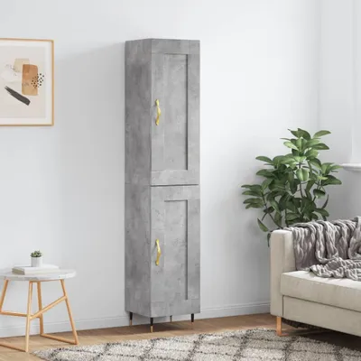 Obrázok produktu pre vidaXL Highboard concrete grey 34,5x34x180 cm odvodený výrobok z dreva