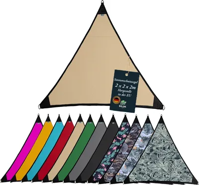Produktbild von freigarten.de Sonnensegel Wasserdicht Sonnenschutz Garten mit befestigungen Leinen 100% Schutz vor UV-Strahlungen (2m x 2m, Beige)