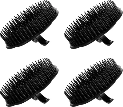 Productafbeelding van Shampooborstel, hoofdhuidmassageborstel, douchemassageborstel, massagekam, 4 stuks (zwart)