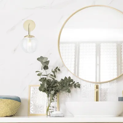 Produktbild von BRILLIANT Wandleuchte Gitse in messing/transparent Metall/Glas