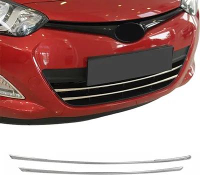Obrázek produktu pro Lišty mřížky chladiče Lišty mřížky chladiče pro Hyundai i20 2012-2014 nerezová ocel stříbrná 2ks