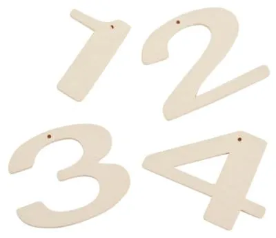 Immagine prodotto di Numeri -1234- Set da 4 in legno 5 cm color crema