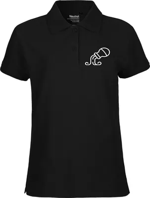 Produktbild von Huuraa Damen Polo Shirt Wassermann Sternzeichen Symbol M Black Bio Baumwolle Fairtrade Poloshirt Geschenkidee