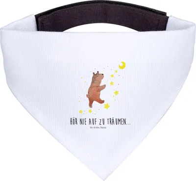 Produktbild von Mr. & Mrs. Panda Tuch Bär Träume - Weiß - Geschenk, Träumen, Teddy, Traumdeutung, Halstuch, Hund, Traum, Für Hunde, Hundehalstuch