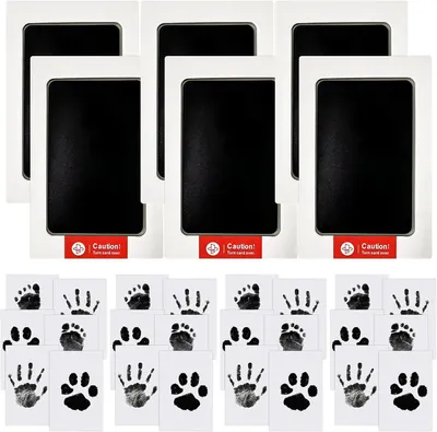 Image de Kit d'empreintes de mains et de pieds pour bébé - Coffret de 6 pièces - Kit d'empreintes de mains et de pieds pour bébé