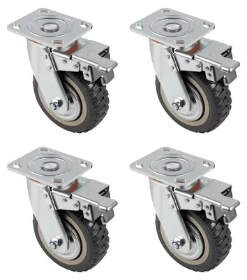 Produktbild von Schwenkräder Heavy Duty - Set mit 4 Schwenkrädern - Mit Bremse - Tragfähigkeit 1600 kg