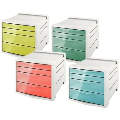 Produktbild von Esselte 626286, 4 Schublade(n), Polystyrol (PS), Gemischte Farben, 4 Stück(e), 281 mm, 365 mm