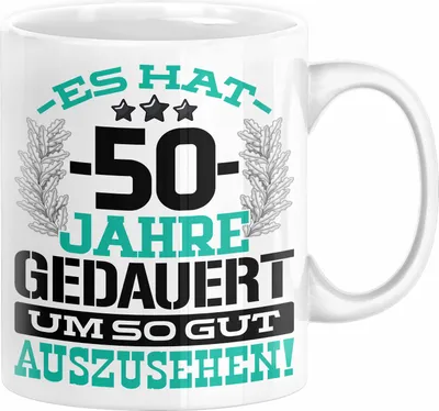 Produktbild von 50. Geburtstag Lustig Geschenk Männer Frauen Geschenkidee zum 50er Mann Frau Es Hat 50 Jahre Gedauert Um So Gut Auszusehen Mutter Vater (Weiß)