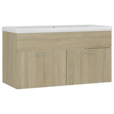 Immagine prodotto di vidaXL Mobiletto con lavabo incorporato Materiale in legno rovere Sonoma