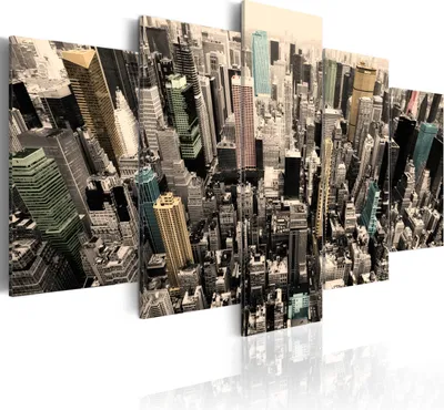 Produktbild von Leinwandbilder New York 200x100 cm Vlies Leinwandbild 5 tlg Kunstdruck modern Wandbilder XXL Wanddekoration Design Wand Bild - City Architektur Skyline 030111-10