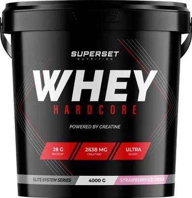 Image de Whey protéine - Superset Nutrition - WHEY HARDCORE (4KG) - Saveur Strawberry Ice Cream