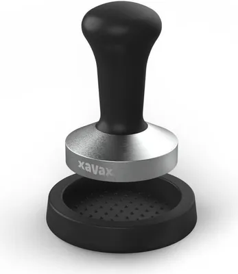 Produktbild von Xavax Tamping-Set, Tamper 58 mm, Edelstahl, mit Tampermatte, rutschfest, Schwarz (00111285)