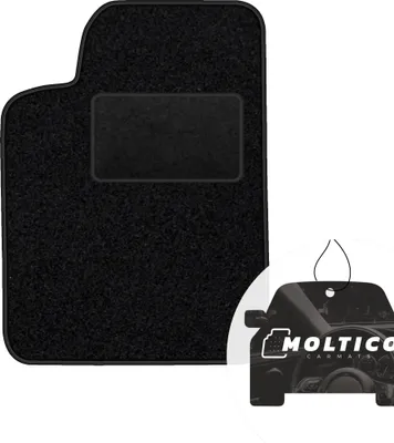 Produktbild von moto-MOLTICO Fahrer Fußmatte Auto Velours Fahrerseite Autoteppiche Schwarz Fahrermatte 1-teilig passend für Peugeot 405 1992-1996