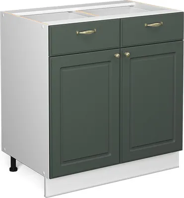 Produktbild von Küchenunterschrank Vicco Fame-Line Grün-Gold Landhaus 80 cm ohne Arbeitsplatte, Model 38019