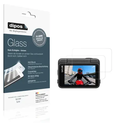 Produktbild von 2x Schutzfolie für SJCAM SJ30 - Anti-Shock 9H Folie dipos Glass Kunststoffglas