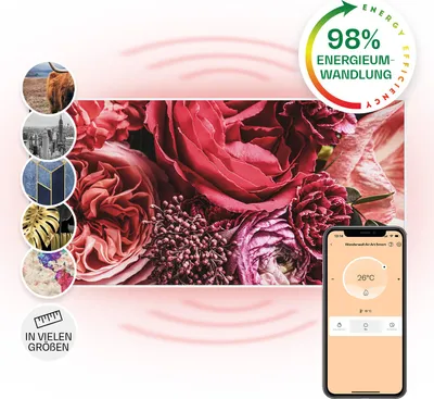 Image de Klarstein Air Art Smart Chauffage Infrarouge, 700W Radiateur Electrique pour Maison, Contrôle via l'Application IoT/WiFi, Détection de Fenêtre Ouverte, Chauffage Mural, Thermostat, Econome, Sans CO2