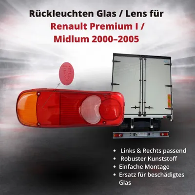 Obrázok produktu pre Sklenené zadné svetlá / šošovka zadného svetla pre Renault Premium / Midlum 2000–2005 | ľavá a pravá strana | OEM: 5010392231