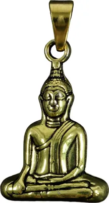 Produktbild von Buddha Kettenanhänger aus Messing - Gold, Gold-Farben, 3,5*2*1 cm, Kettenanhänger, Amulette, Modeschmuck