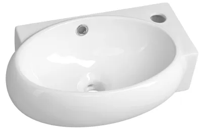 Immagine prodotto di Sapho Small - Lavabo Ribera 430x285 mm, con sfioratore, foro per rubinetto a destra, bianco AR497