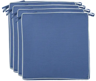Zdjęcie produktu dla Zestaw 4 poduszek siedziskowych 40x40x4 cm – poduszki na krzesła, odporne na wodę i zabrudzenia