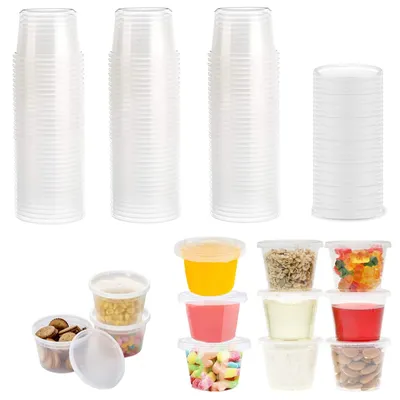 Imagen del producto de Recipientes con tapa - Plástico - Transparente - 100 ml - 50 unidades