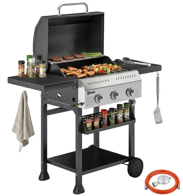 Obrázek produktu pro Plynový gril, 3 hořáky, nerezová konstrukce, grilovací rošt