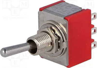 Produktbild von 1x  Schalter Hebelsc Pos: 2 ON-ON 5A/28VDC 1M31T1B1M1QE Kippsc 3PDT 2A/250VAC