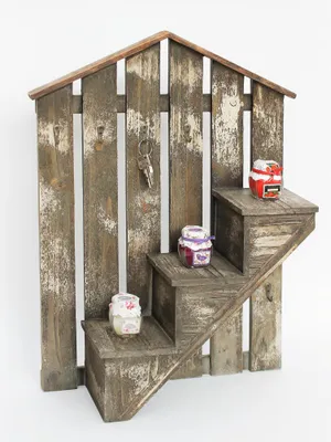 Immagine prodotto di Organizzatore da parete con gancio per chiavi 62 cm Marrone 17B046 Vaschetta portachiavi Cassetta portachiavi Cassetta porta lettere