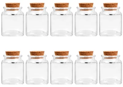 Produktbild von Kleine Glasflaschen mit Korkverschluss, Set mit 10 Stück