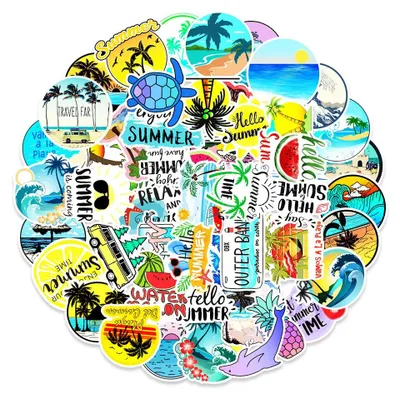 50 Vinyl-Graffiti-Sticker, bunt, wasserfest, 5–8 cm, Dekosticker