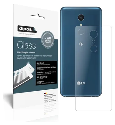 Produktbild von 2x Schutzfolie für LG Q9 Rückseite matt - Anti-Shock 9H Folie dipos Glass