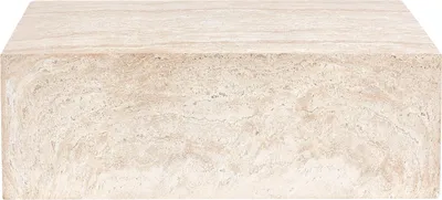 Produktbild von BELIANI Couchtisch Beige Travertinoptik Steinoptik Rechteckig Modernes Design Indoor Outdoor Wohnzimmer Couchtisch Kaffeetisch Loungetisch