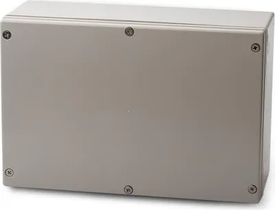 A light gray rectangular enclosure with visible screws on its surface, presented against a white background.
