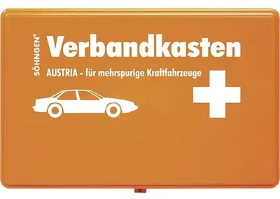 Immagine prodotto di Cassetta di pronto soccorso Austria standard arancione per veicoli a più corsie DIN 13164