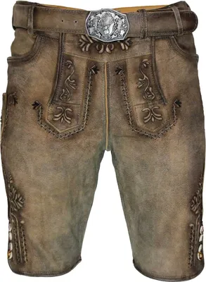 Produktbild von MADDOX Kurze Herren Lederhose "Zugersee" mit Gürtel | Antik R. Sahara Größe: 50