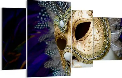 Produktbild von Bild auf Leinwand - Leinwandbild - Maske Gesicht Mysterium - 120x70cm - Wand Bild - Wanddeko - Leinwanddruck - Bilder - Kunstdruck - Wanddekoration - Leinwand bilder - Wandkunst - DL120x70-0147