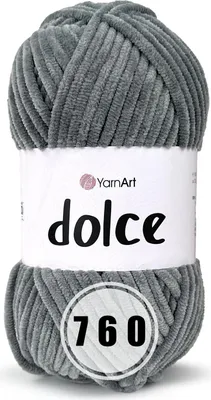Produktbild von YarnArt Dolce 760 Grau Plüschgarn 100g 120m Chenille Amigurumi Häkeln