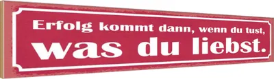 Produktbild von vianmo Holzschild 10x46 cm Erfolg du tust was du liebst