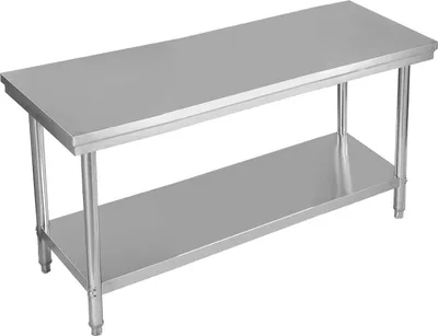 Obrázek produktu pro Nerezový kuchyňský stůl pracovní stůl gastro stůl nerezový stůl 122x61x90cm