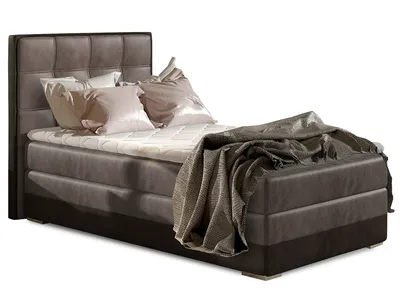 Produktbild von nabbi Gepolstertes Einzelbett ein Bett Alexandra 90 P - braun / dunkelbraun