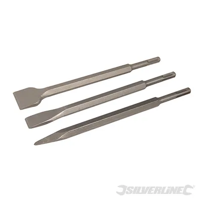 Zdjęcie produktu dla Silverline - Dłuto sześciokątne SDS-Plus, zestaw 3-częściowy