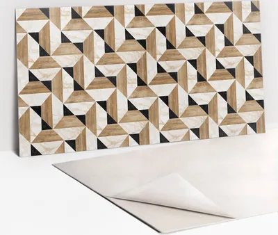 Produktbild von Dekorative PVC Wandpaneele - Küchenpaneele Rückwand hart Innenwand - 100 x 50 - Marmor und Holz