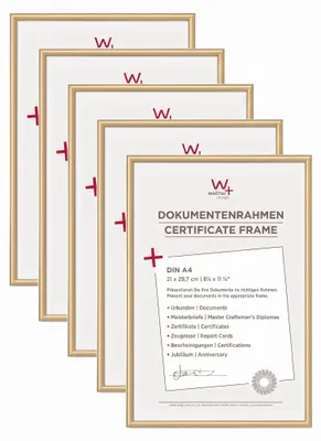 Fotorahmen-Set 5er-Pack, DIN A4, 21x29,7 cm, Gold, Kunststoff