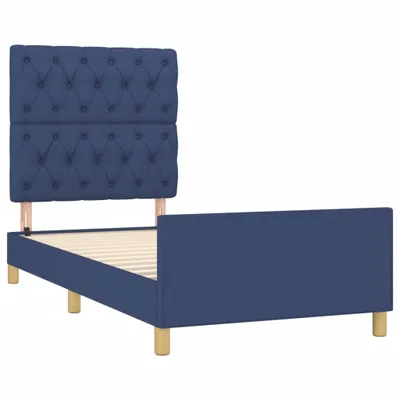 Produktbild von vidaXL Bettgestell ohne Matratze Blau 80x200 cm Stoff